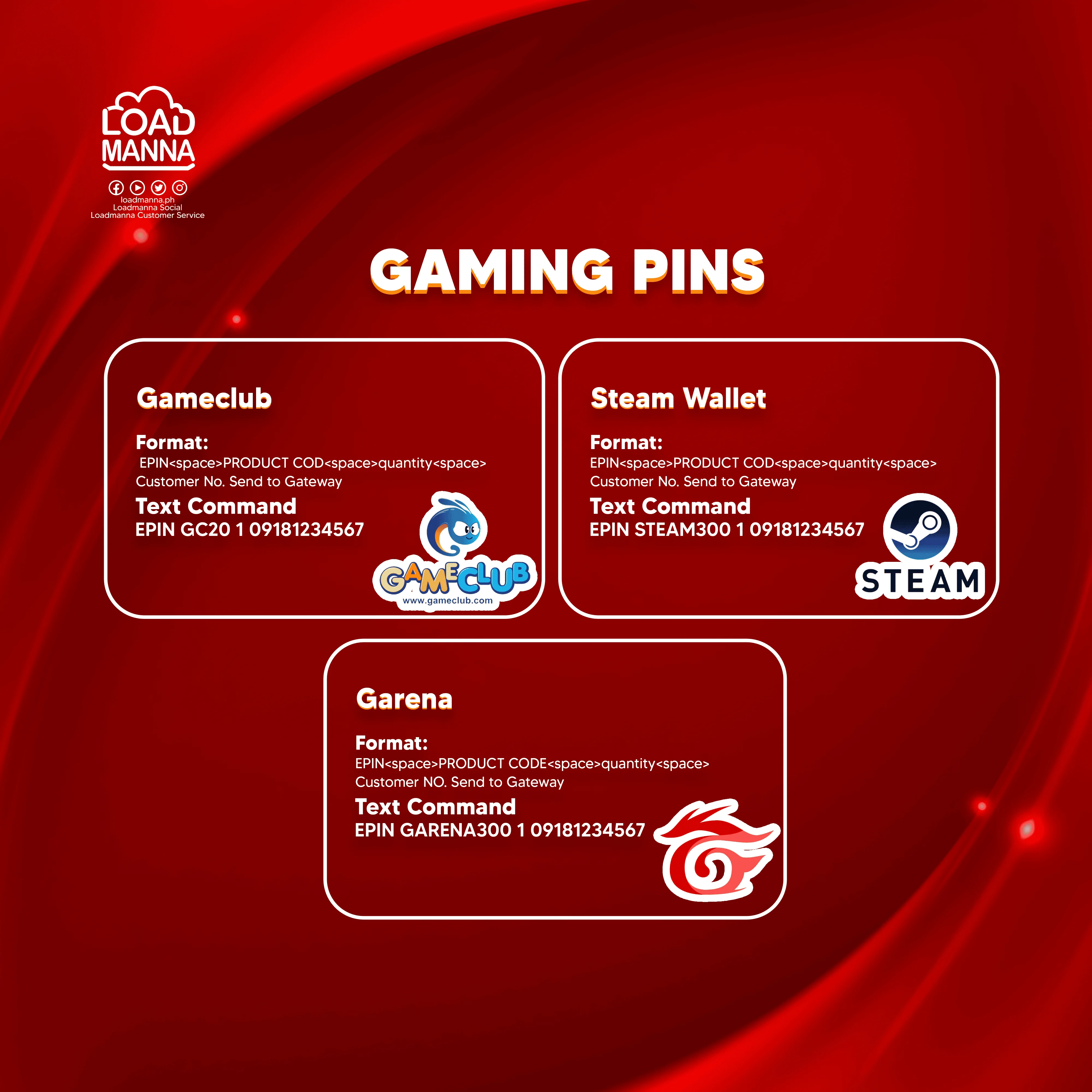 loadmanna-gaming-pins-command