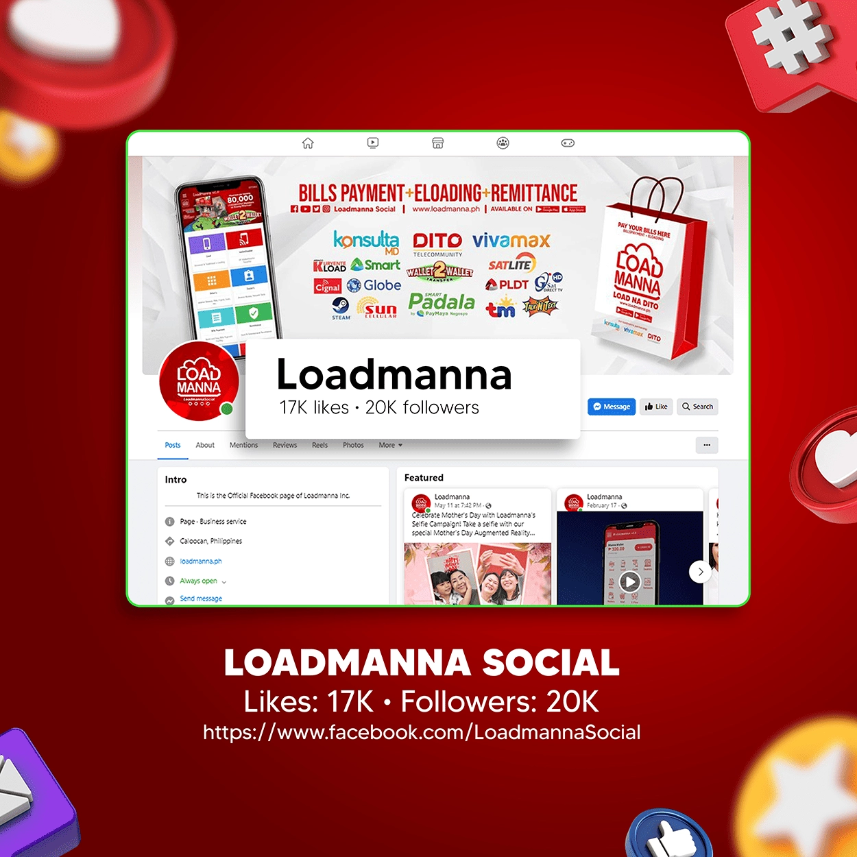 loadmanna social official facebook page